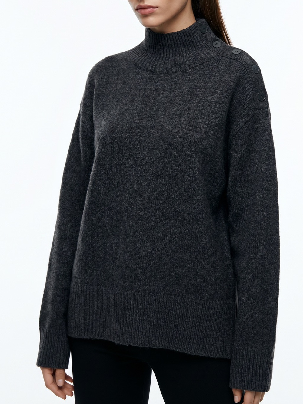 ZARA | Knit Sweater with Buttons Sz S
